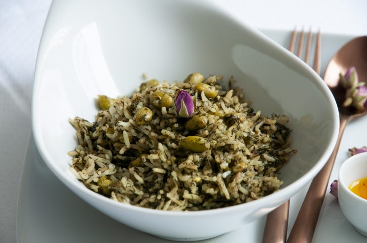 Der Persische Reis mit Dille und Bohnen